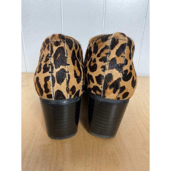 Aetrex Delaney Weatherproof Cheetah Print Heeled Ankle Booties Size 6.5 - Picture 4 of 7